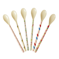 Long Handle Melamine Latte Spoons Choose Happy Print Rice DK